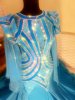 Новое платье St с боа,Chrisanne Clover Turquoise Paradise