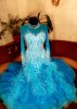 Эффектное платье St с боа страуса. Chrisanne Clover Paradise Blue